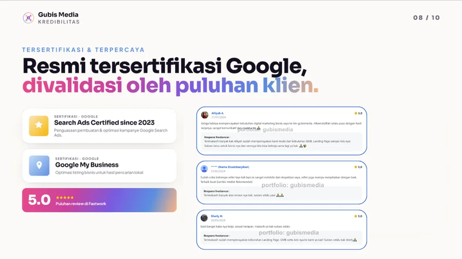 Hasil kampanye Google Ads 8