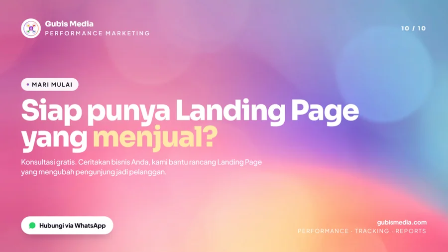 Contoh landing page karya Gubis 10