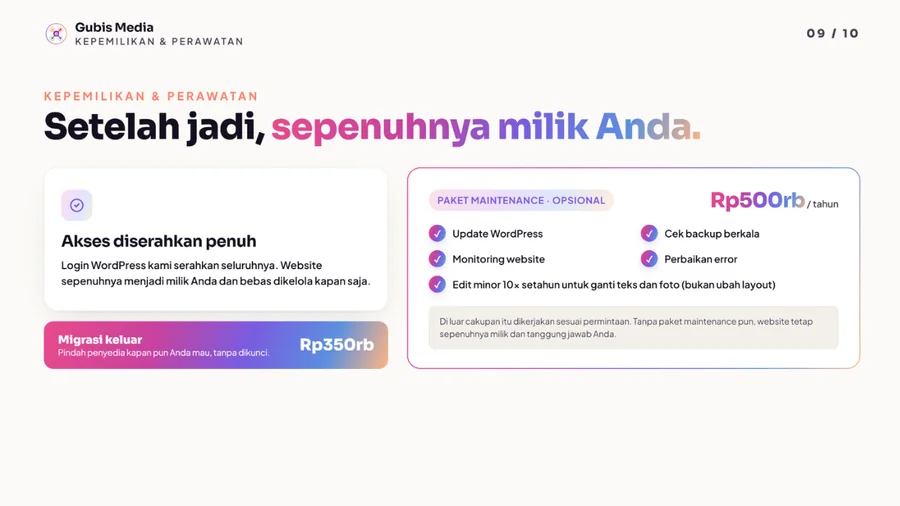 Contoh landing page karya Gubis 9