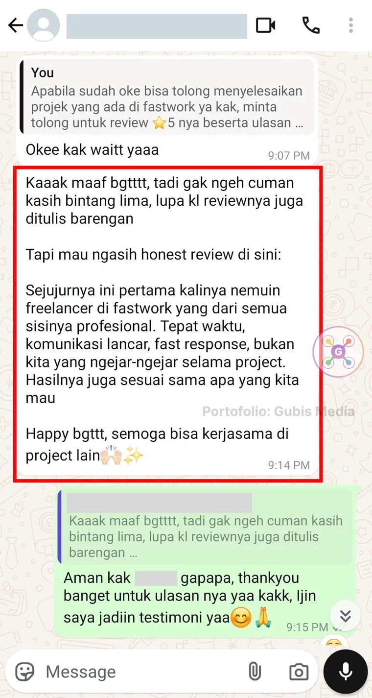 Testimoni klien 1